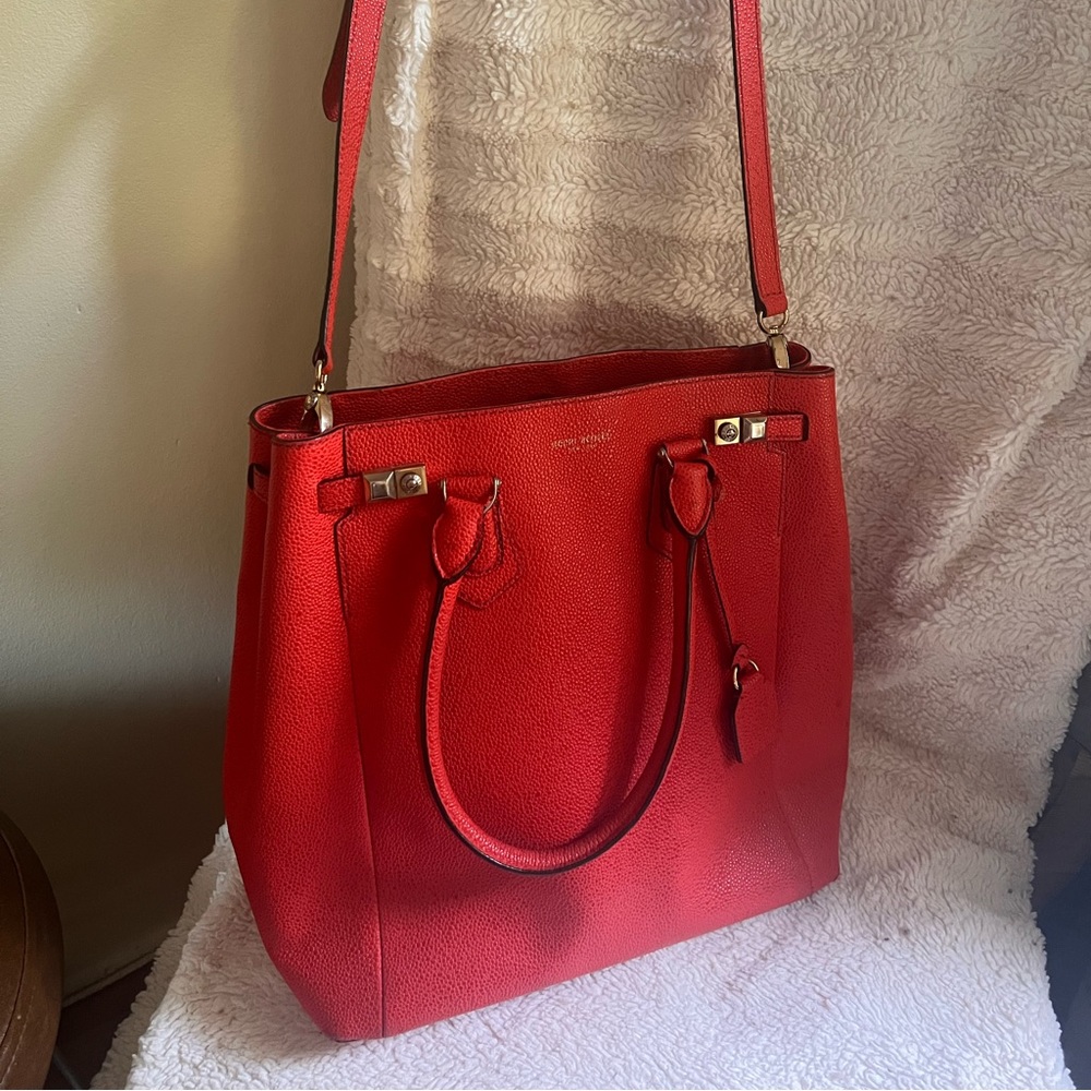 Henri Bendel Leather Tote, Red